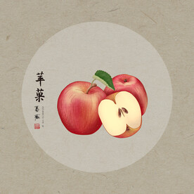 手绘苹果