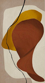 侘寂风抽象几何油画玄关装饰画