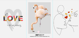 简约北欧风火烈鸟爱情装饰无框画