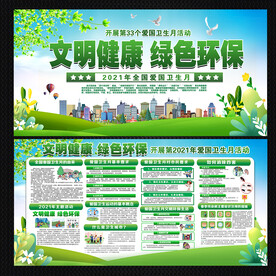 2021爱国卫生月主题活动展板