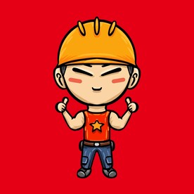 手绘卡通工人插画素材