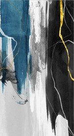 侘寂风抽象金色水墨油画玄关装饰