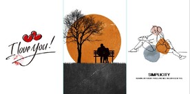 简约北欧风轻奢爱情装饰无框画