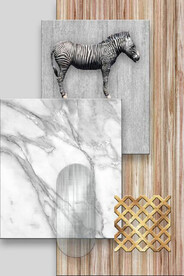 现代3D抽象几何斑马玄关装饰画