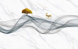 新中式大理石电视背景墙