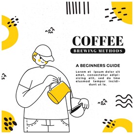 手绘卡通咖啡海报