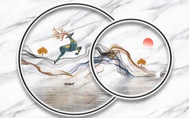 新中式电视背景墙装饰画