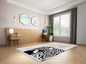 北欧卧室背景墙3D直播场景空景