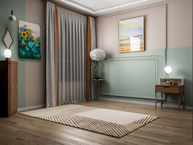 北欧卧室背景墙3D直播场景空景