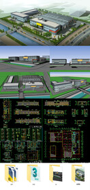 全套办公厂房CAD施工图 SU