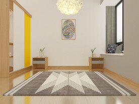 北欧风卧室背景墙3D效果图空景