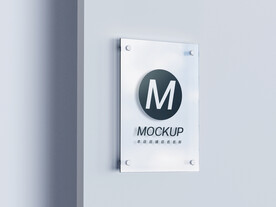 玻璃logo门牌样机