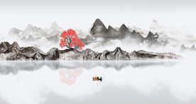 水墨山水画 新中式 源分层