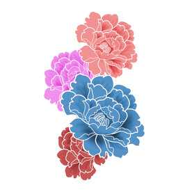 国潮装饰插画花朵元素