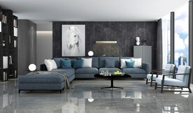 仿古砖瓷砖空间效果图