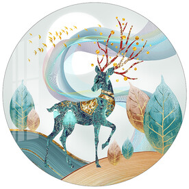 抽象麋鹿圆形装饰画