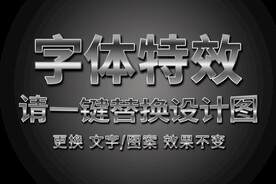 磨砂银色金属字体特效