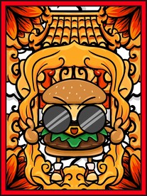 手绘国潮汉堡