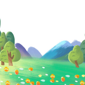 绿色风景装饰插画