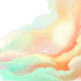 彩色渐变云朵元素