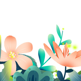 夏季花朵植物元素 