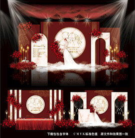 红色婚礼背景图片