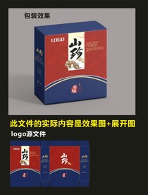 传统食品包装效果图和展开图