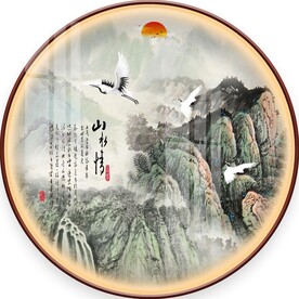 新中式圆形装饰画图片