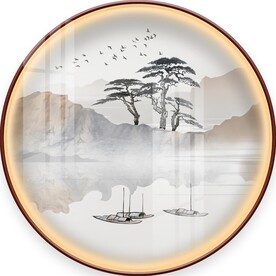 新中式圆形装饰画图片