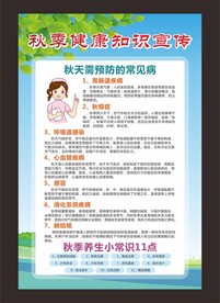 秋季健康知识宣传展板