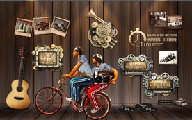 复古怀旧酒吧背景墙图片