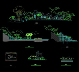 假山立剖面详图