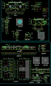 中式古典围墙施工图