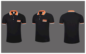 翻领短袖衫印花效果