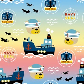 卡通 渐变 可爱 轮船