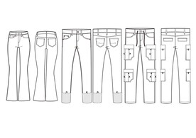 服装设计裤装线稿全集 中
