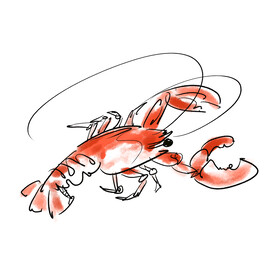 卡通龙虾装饰食物食材元素