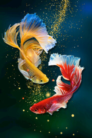 双鱼玄关装饰画