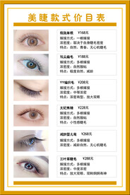 美睫款式价目表海报