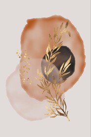 侘寂风抽象几何油画玄关装饰画