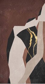 侘寂风抽象金色油画玄关装饰画