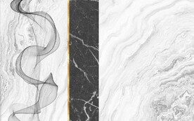 现代风抽象几何大理石拼花电视墙