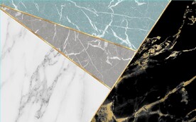 现代风抽象几何大理石拼花电视墙