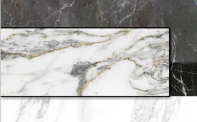 现代风抽象几何大理石拼花电视墙