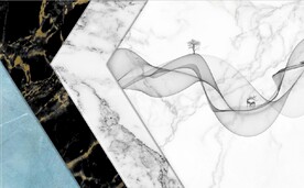 现代风抽象几何大理石拼花电视墙