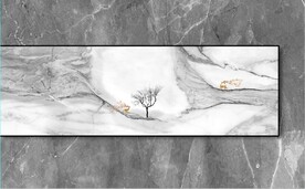 现代风抽象几何大理石拼花电视墙