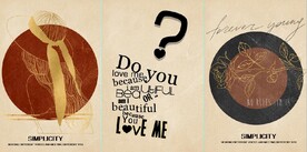 现代金色抽象美女植物装饰无框画