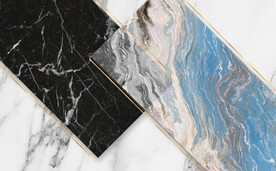 现代风抽象几何大理石拼花电视墙