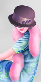 现代太阳帽民国美女玄关装饰画