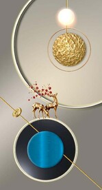 北欧抽象几何光影麋鹿玄关背景墙